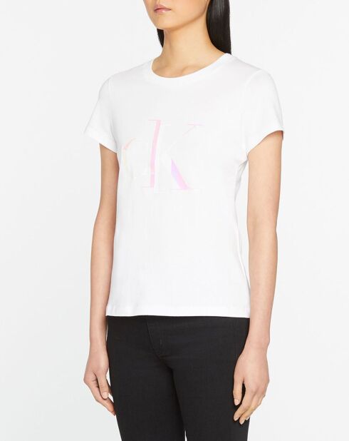 T-Shirt Logo Iridescent blanc